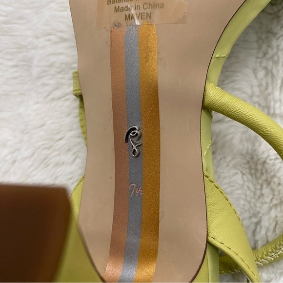 Sam Edelman Lime Green Leather Strappy Heels Size 7.5 - Picture 14 of 16
